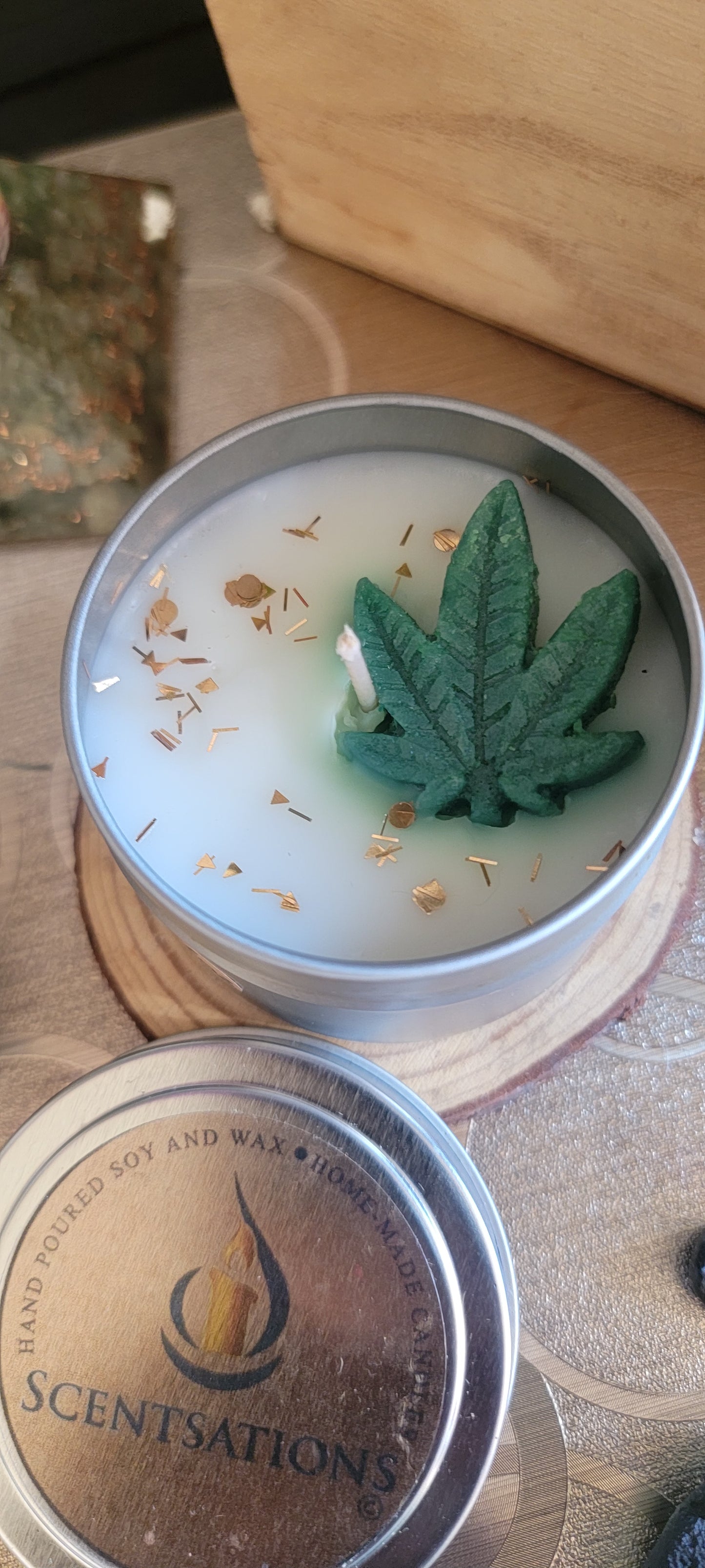 The 420,  4oz Scented Candle Cedarwood scented